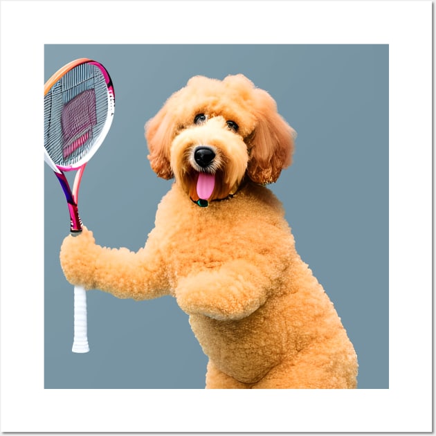 Golden Doodle Tennis Pro Wall Art by Bee's Pickled Art